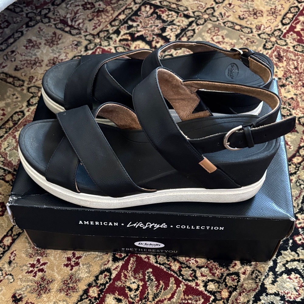 Dr. Scholl's Black and White Women's Sandals